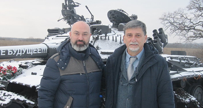 Джанматтео Феррари (слева) и Палмарино Дзокателли на Луганщине