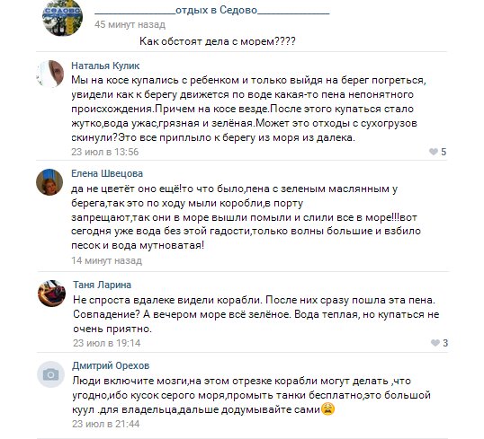 В Седово у морского берега появилась странная зеленая пена