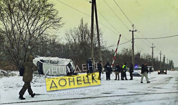 Под Макеевкой в ДТП попал автомобиль ОБСЕ
