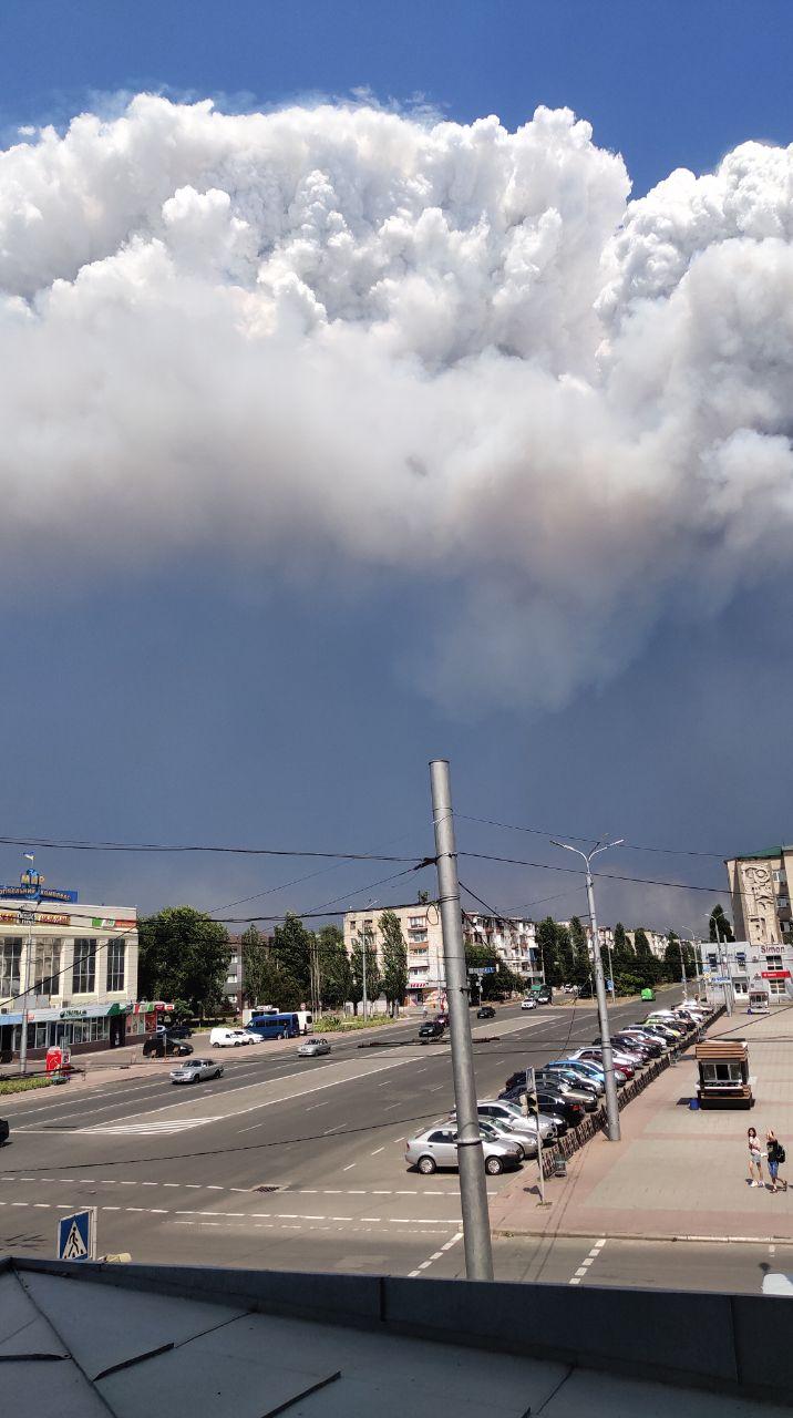 В Новоайдарском районе не могут потушить лесные пожары. Облако дыма дошло до Старобельска