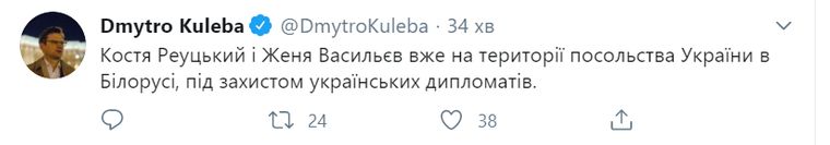 Задержанных в Беларуси Реуцкого и Васильева отпустили
