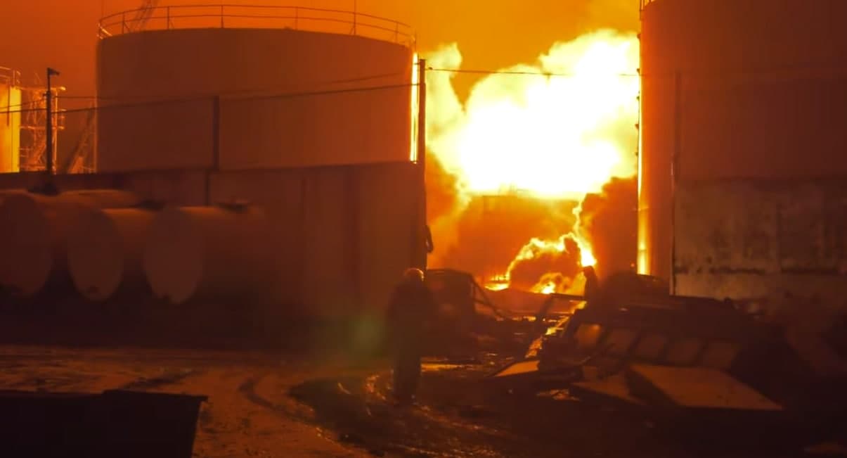 В &#8220;ЛНР&#8221; показали последствия ракетного удара по нефтебазе в Ровеньках