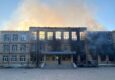 Российские снаряды попал в школу в Авдеевке. От здания остались только стены