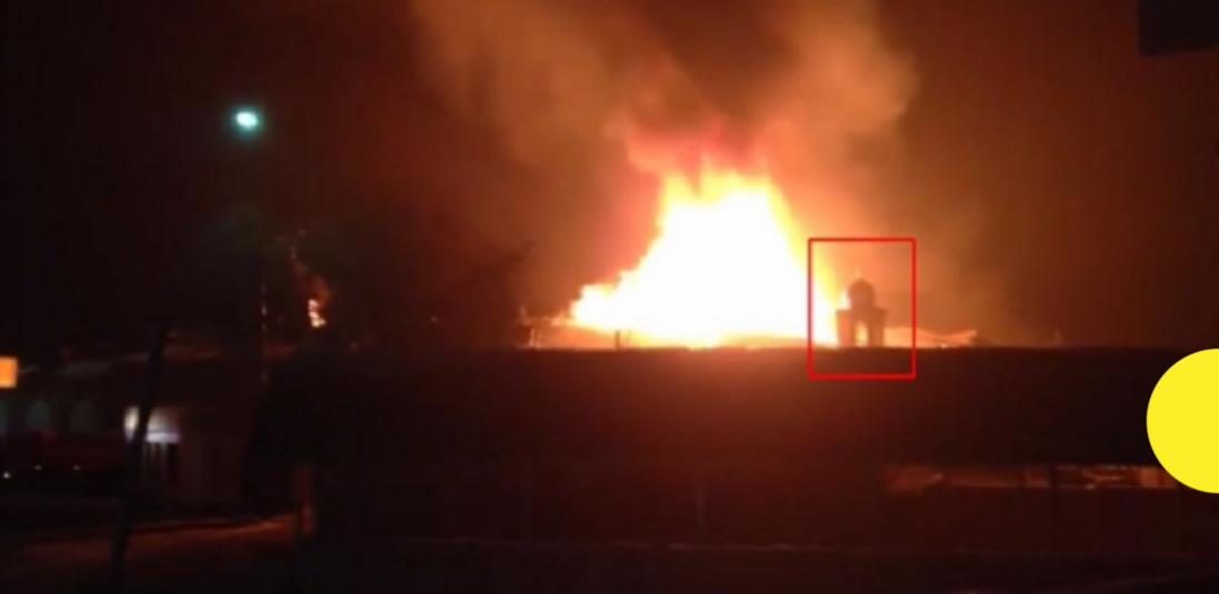 Росія спробувала розігнати фейк про пожежу в “Пункті незламності”. Відео знімали в Росії