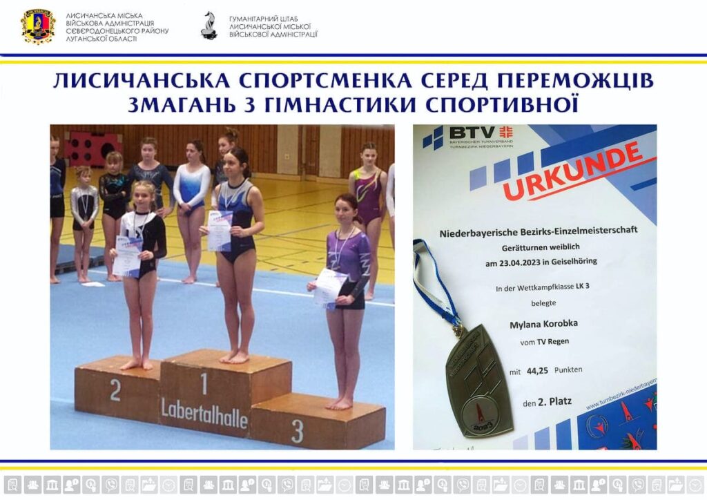 Мешканка Лисичанська посіла призове місце на змаганнях зі спортивної гімнастики в Німеччині