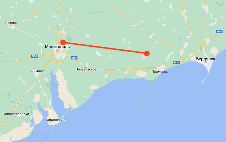 Окупанти “прикрили” Мелітополь 70-кілометровим окопом. Його видно з космосу