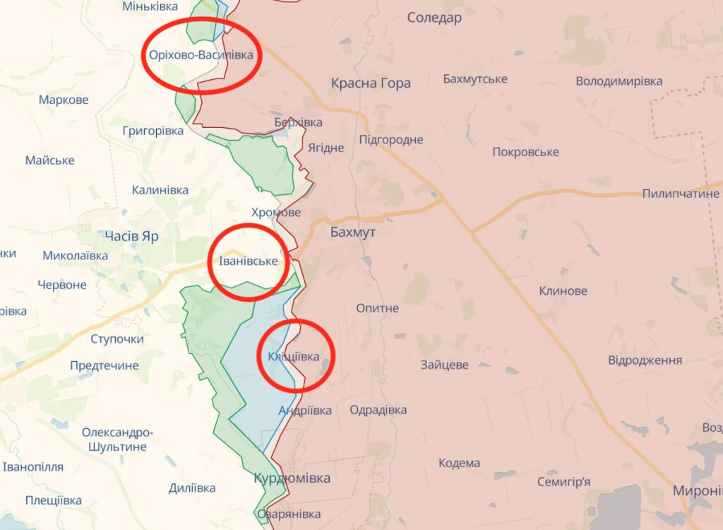 ЗСУ змусили окупантів відступити з позицій під Андріївкою на півдні Бахмута, — Генштаб