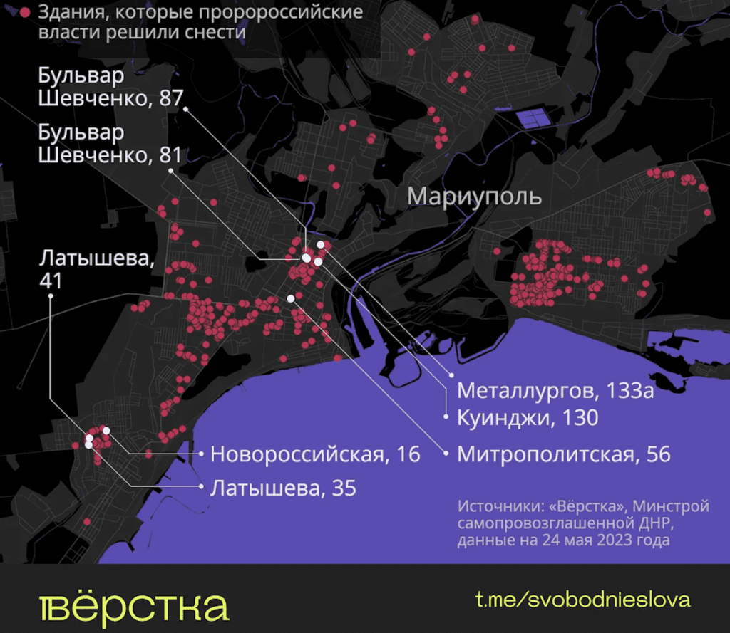 У Маріуполі окупанти готують під знесення понад 450 будинків