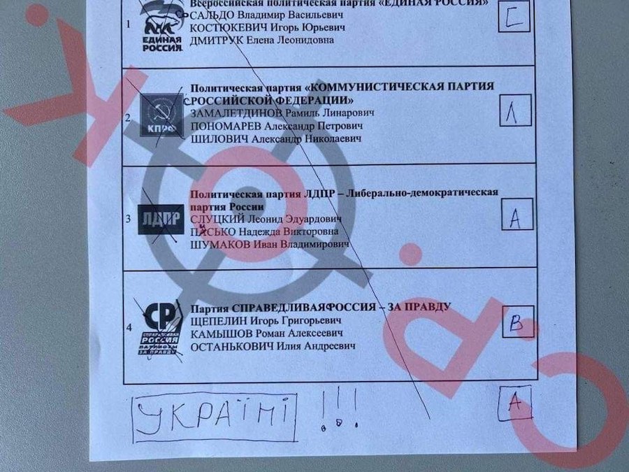“Слава Україні” і “Чекаємо ЗСУ”. Що пишуть жителі ТОТ у бюлетенях на “виборах”