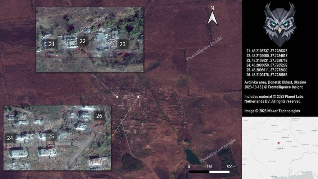 Армія РФ за 10 днів штурмів під Авдіївкою втратила 109 одиниць техніки. Опубліковано супутникові знімки