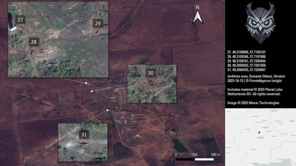 Армія РФ за 10 днів штурмів під Авдіївкою втратила 109 одиниць техніки. Опубліковано супутникові знімки