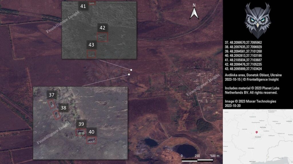 Армія РФ за 10 днів штурмів під Авдіївкою втратила 109 одиниць техніки. Опубліковано супутникові знімки