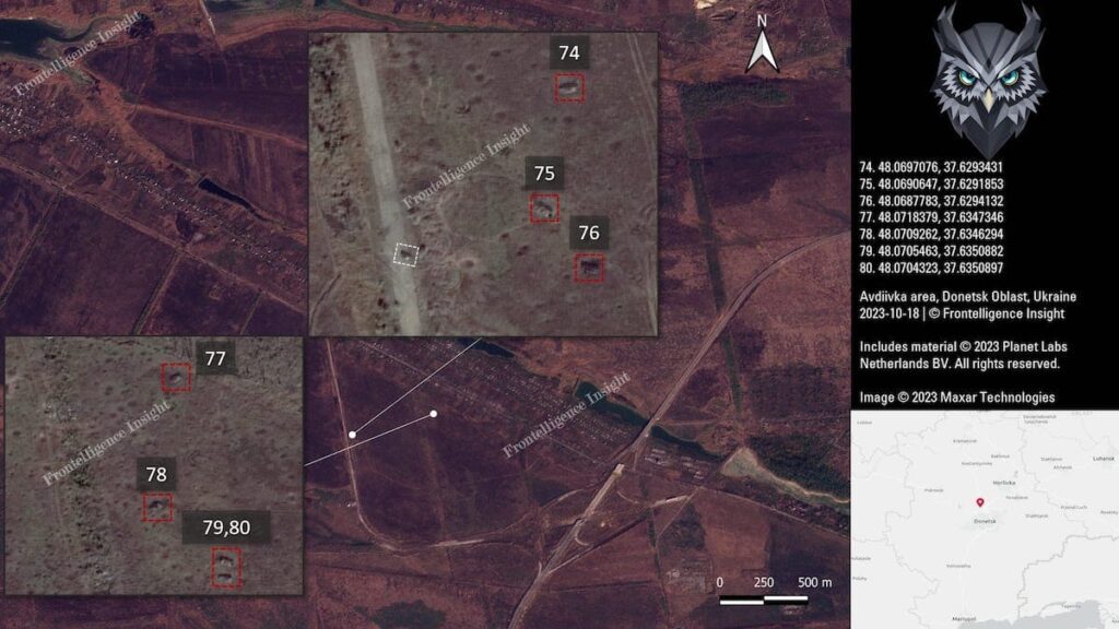 Армія РФ за 10 днів штурмів під Авдіївкою втратила 109 одиниць техніки. Опубліковано супутникові знімки