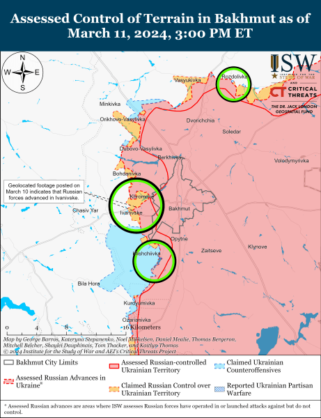 ЗСУ просунулися в районі Бахмута, — ISW