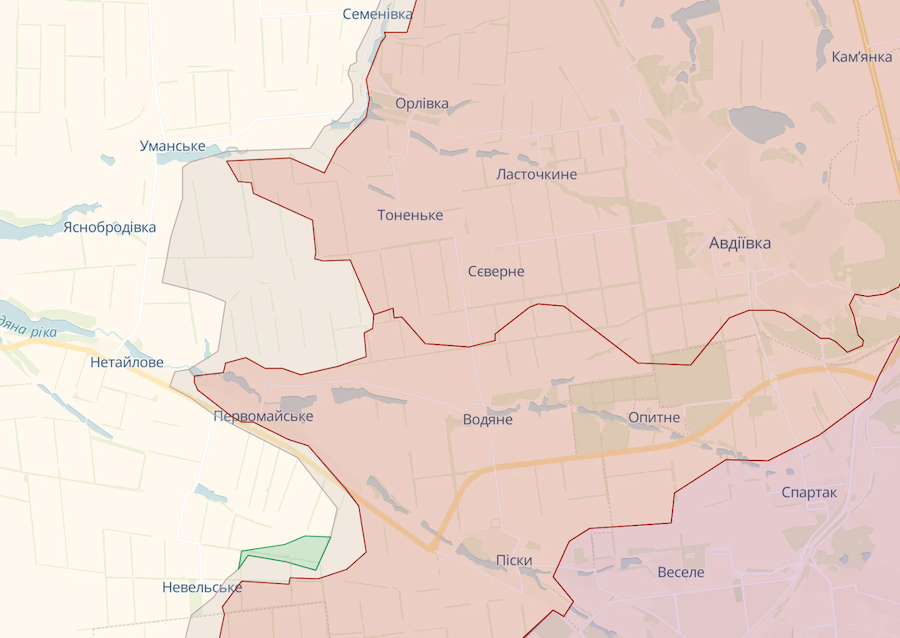 Росіяни зайняли село Первомайське на Авдіївському напрямку. OSINT-аналітики показали зміну лінії фронту