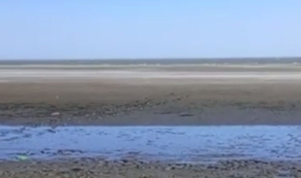 Жителі Маріуполя показали узбережжя Азовського моря. Вода пішла на сотні метрів