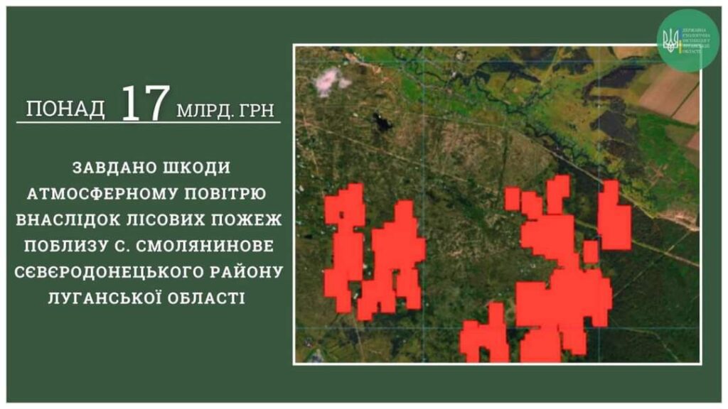За останні тижні навколо Сєвєродонецька вигоріло понад 2 тисячі гектарів лісу