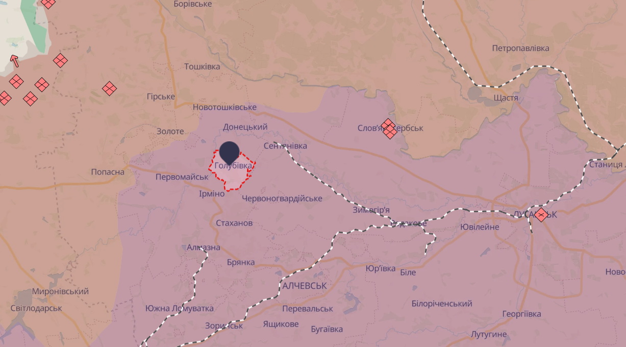 В окупованій Голубівці на Луганщині у будинках зникло світло. Повідомляють про обстріл