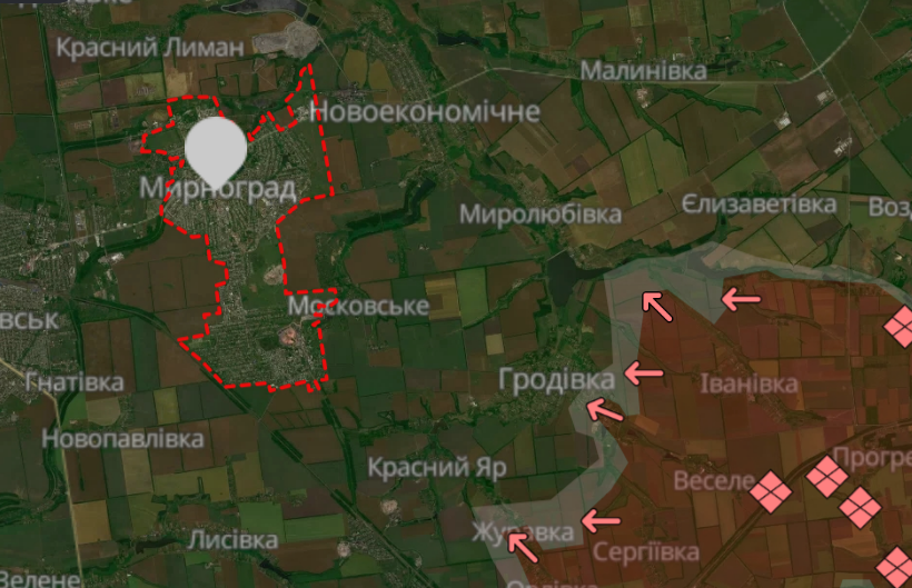 Ворог просунувся у Гродівці, Миколаївці та Північному на Донеччині. Оновлена мапа бойових дій