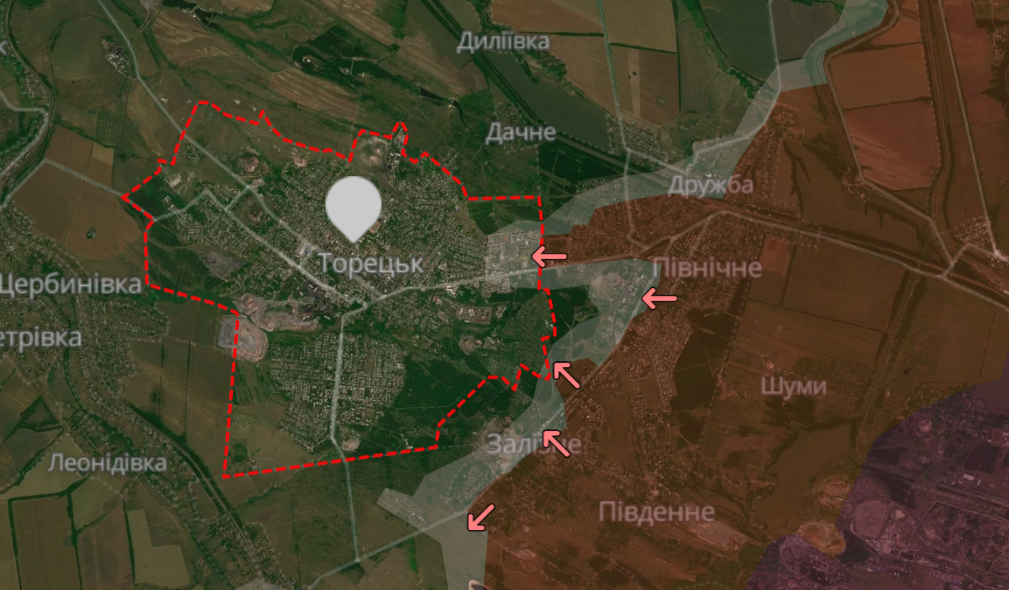 Російські війська скинули на Торецьк щонайменше 11 КАБів