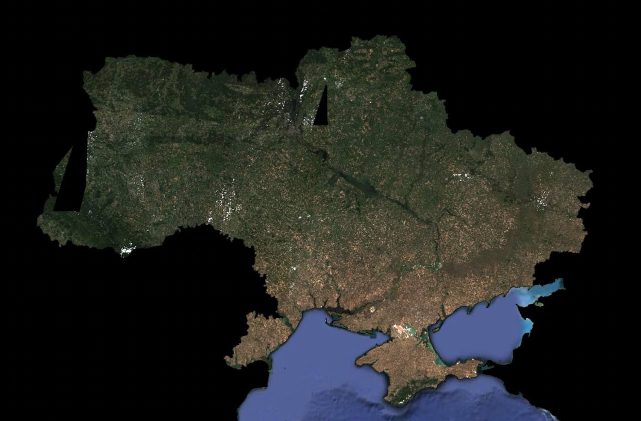 Лінію фронту на сході та півдні України видно з космосу