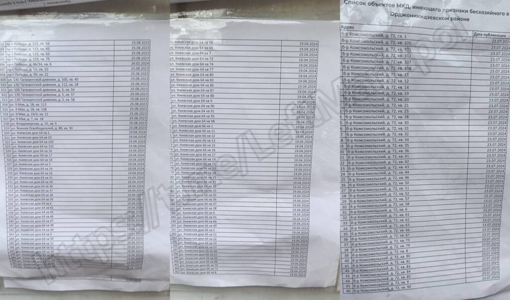 Колаборанти у Маріуполі опублікували нові списки “безгоспного” житла. У мережі з’явились фото
