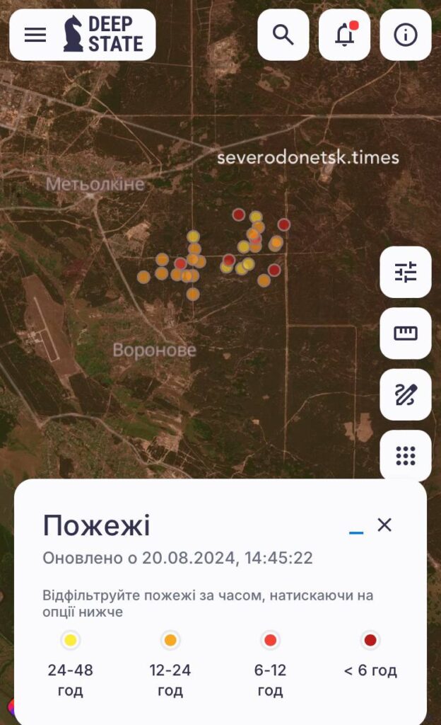 Біля Сєвєродонецька три дні не можуть загасити лісову пожежу