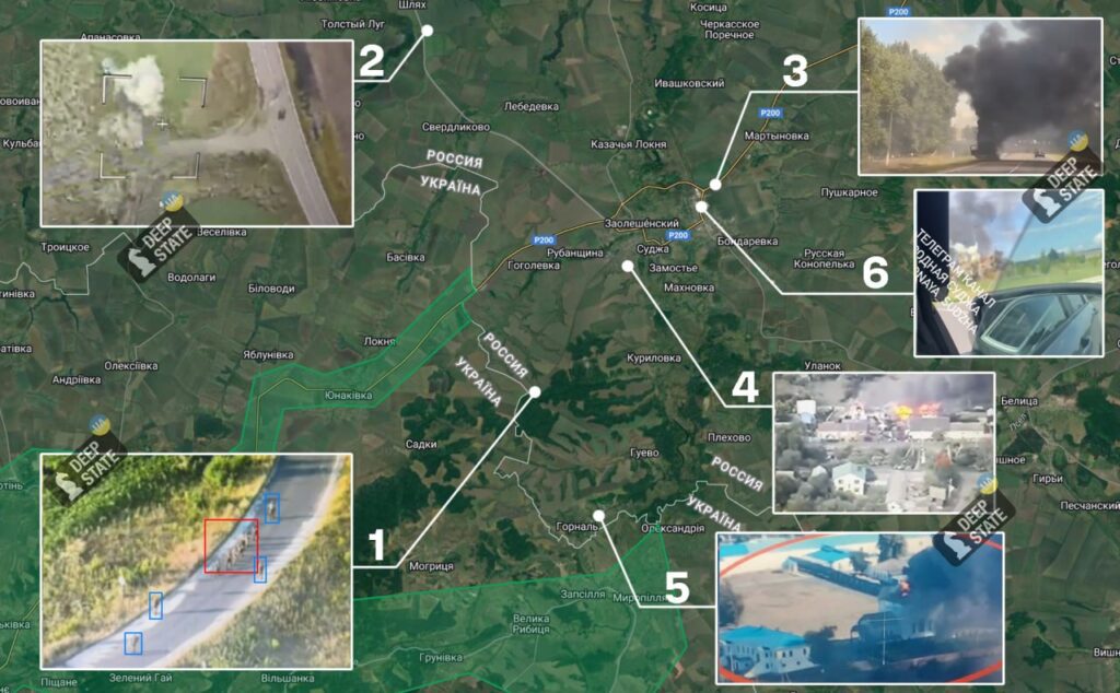 Атака на Курську область. DeepState показав фотографії знищеного вертольоту та танків на тягачах