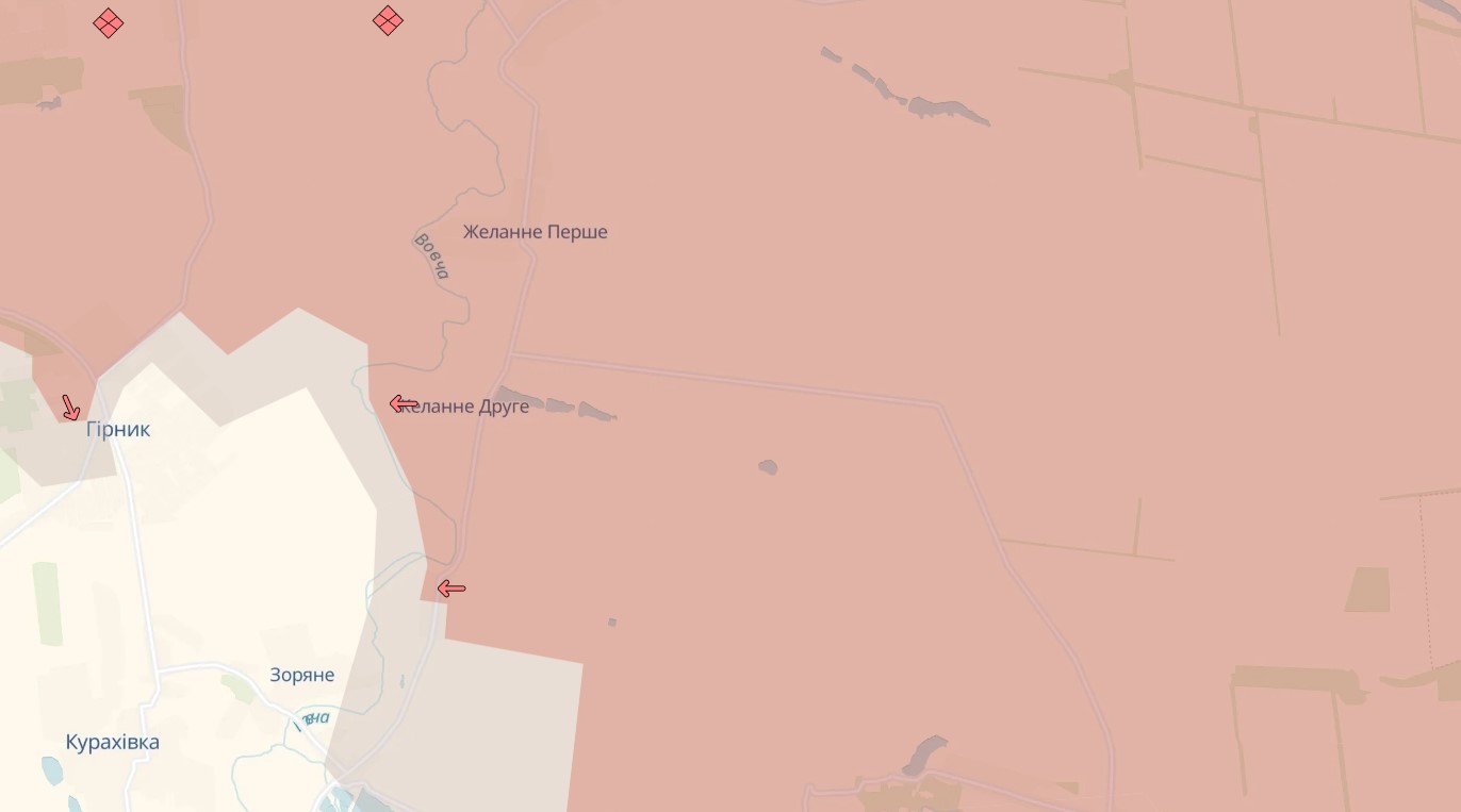 Росіяни окупували село Желанне Друге на Донеччині. Опубліковані карти
