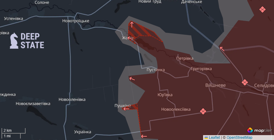 Окупанти тиснуть біля Великої Новосілки та просунулись у Кураховому. Оновлена мапа бойових дій
