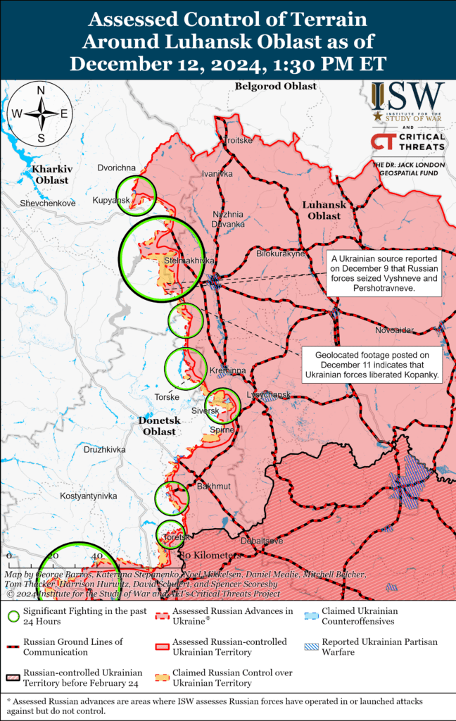 Сили оборони відновили деякі позиції на захід від Сватового, – ISW