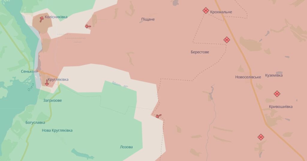 Росіяни просунулись в Кураховому та біля Нового Комара. Опублікована карта DeepState