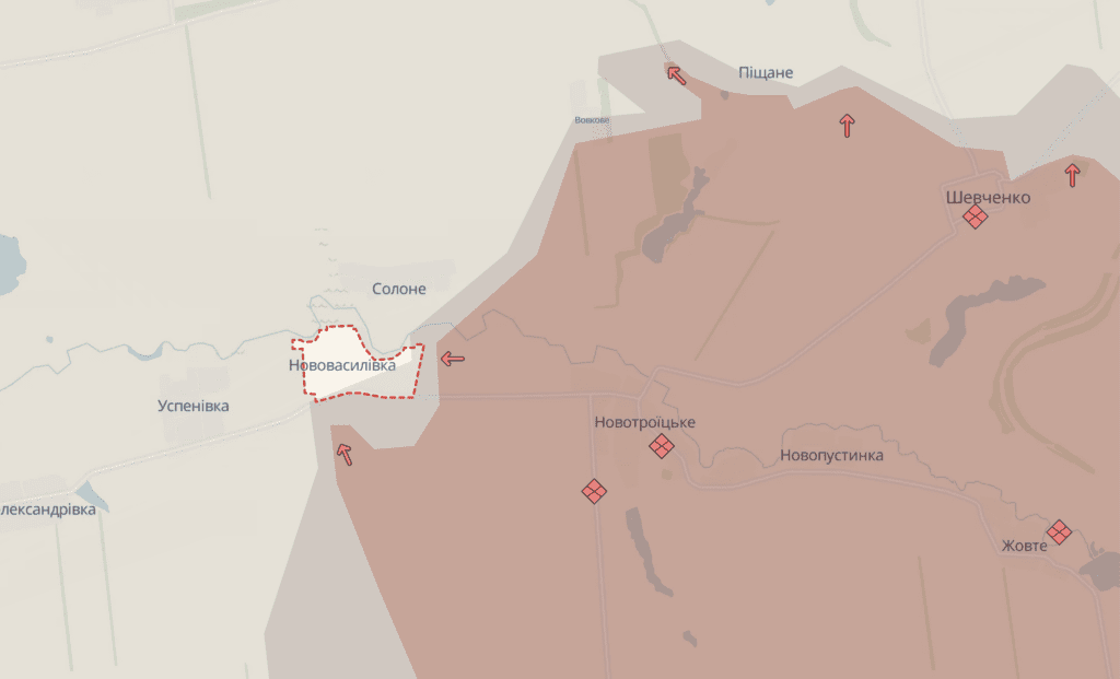 Росіяни окупували села Новооленівка та сторожове на Донеччині. Нова карта DeepState