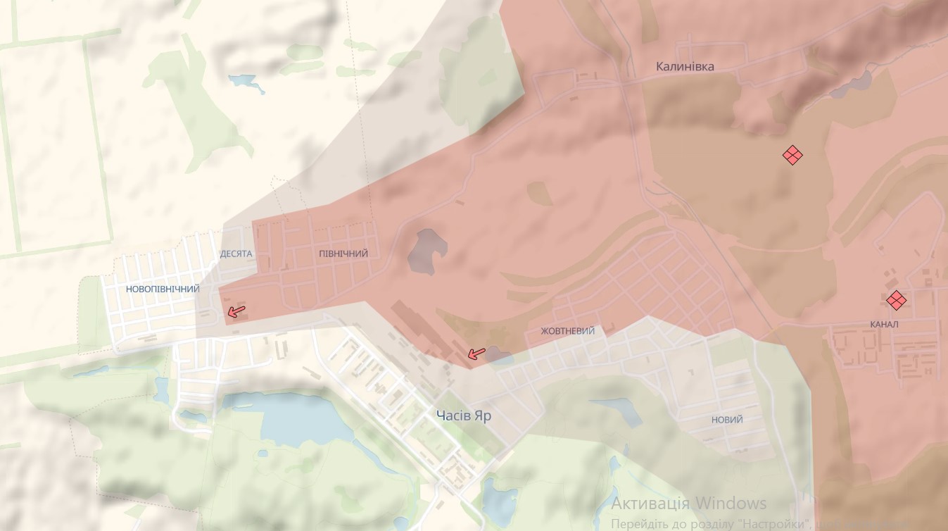 Війська РФ просунулись в Часовому Яру, Торецьку та біля ще 6 населених пунктів, — DeepState