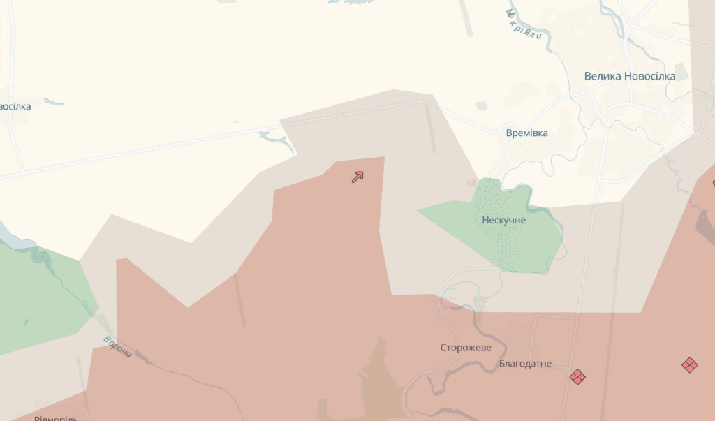 Російські війська просунулися біля Курахового на Донеччині. Карта DeepState