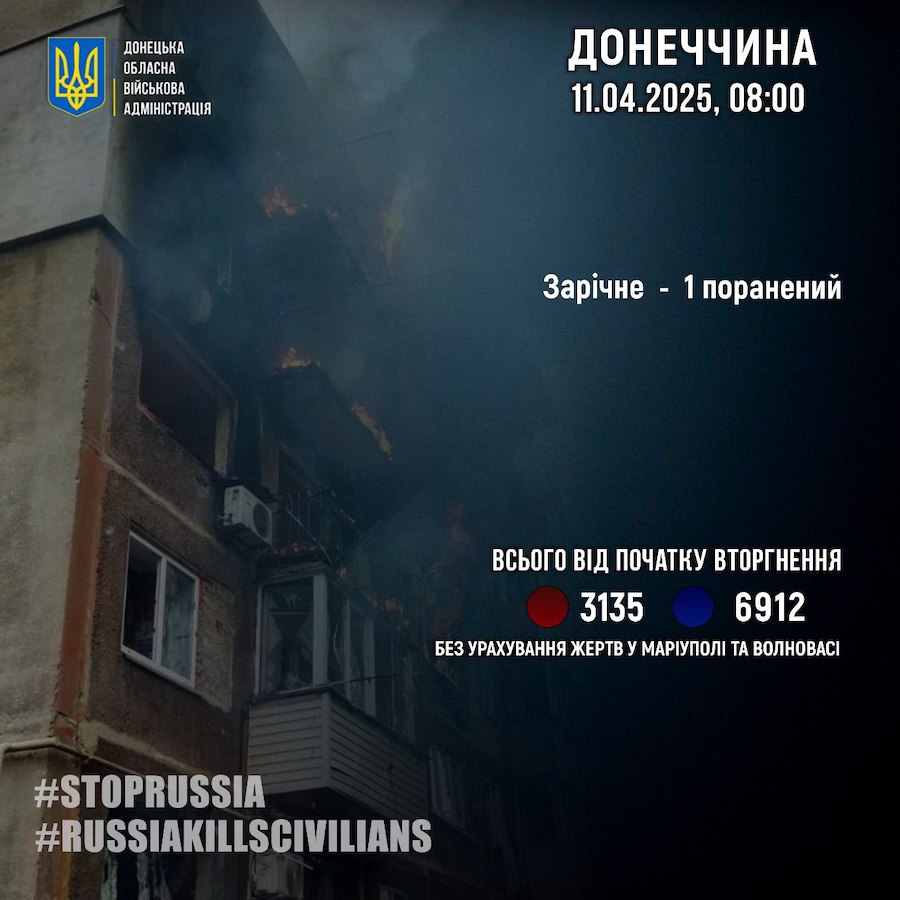 Окупанти сім разів обстріляли Донеччину за добу, постраждав один цивільний