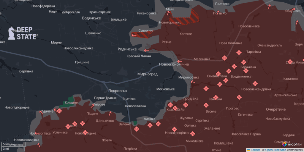 Намагаються обійти Покровськ зі сходу. DeepState повідомили про просування росіян на Донеччини та оновили мапу