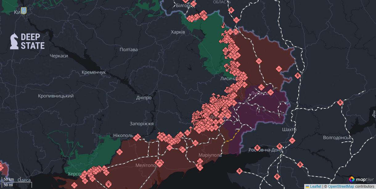 За понад тисячу днів війни росіяни окупували менше одного відсотка українських територій, — DeepState