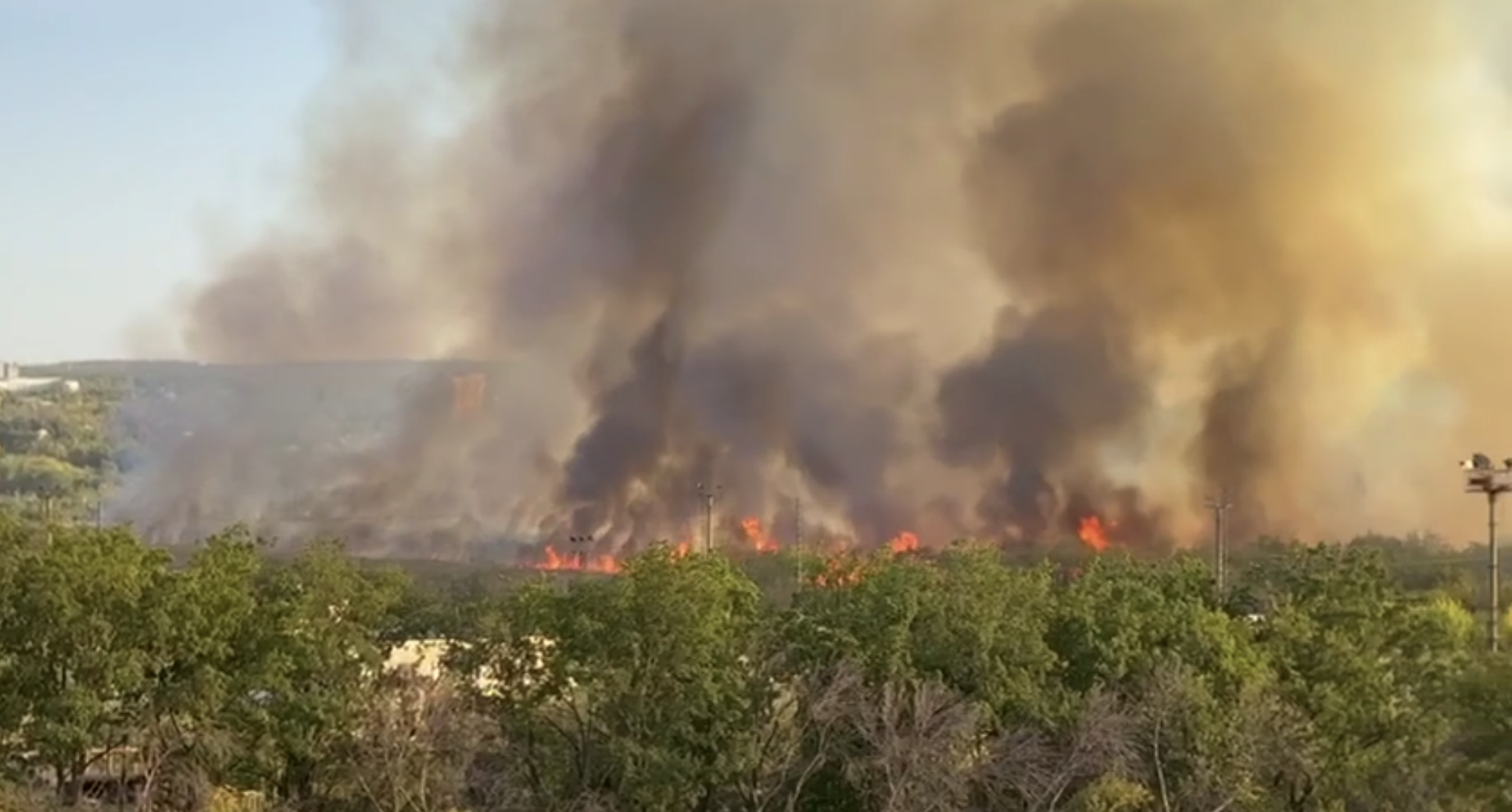 На околицях Луганська сталася масштабна пожежа. Опубліковані фотографії