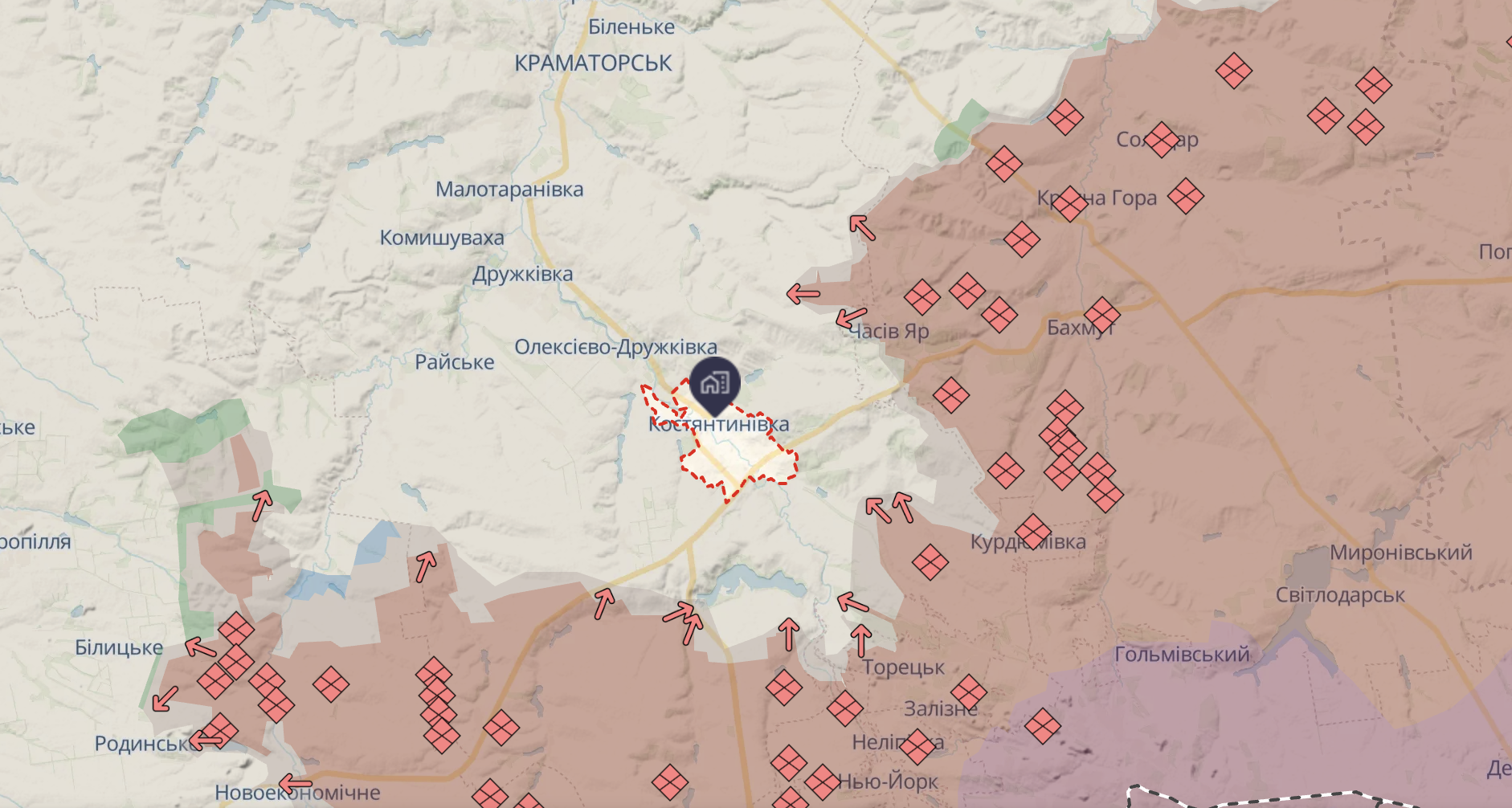 Росія стягує елітні війська під Костянтинівку та намагається замкнути “кліщі” навколо агломерації