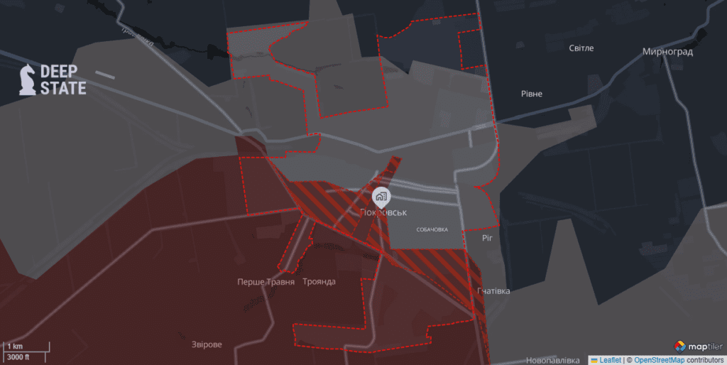 Росіяни тиснуть у Покровську та активізувались на Добропільщині: DeepState оновили мапу бойових дій