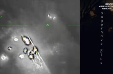 ЗСУ показали кадри удару по базі зберігання “шахедів” в окупованому Донецьку