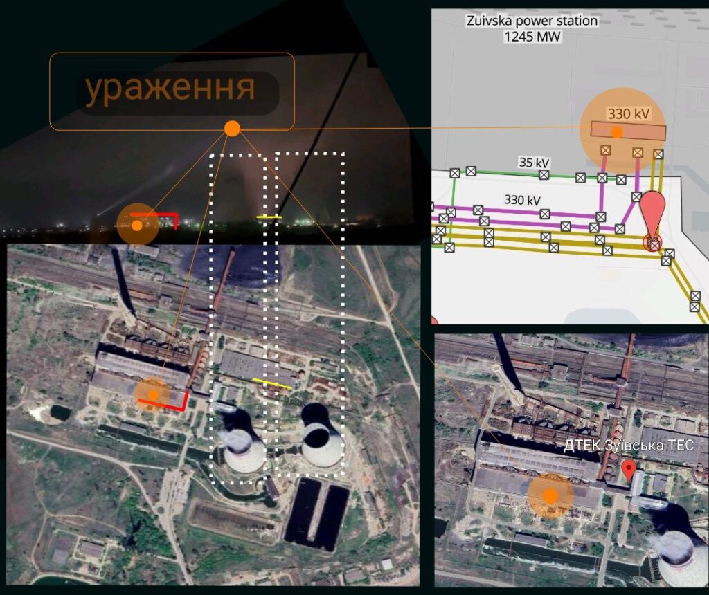 У Зугресі дрони влучили по Зуївській ТЕС: на окупованій Донеччині вибухи, пожежа та перебої зі світлом