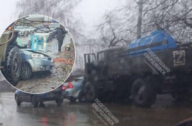 У Довжанську окупанти на вантажівці “Урал” переїхали автомобіль, у якому перебували цивільні: фото