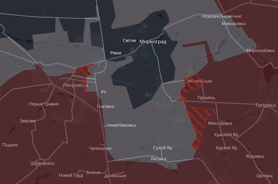 Росіяни окупували один населений пункт та просунулися поблизу ще п&rsquo;яти на Донеччині й Запоріжжі, &mdash; DeepState