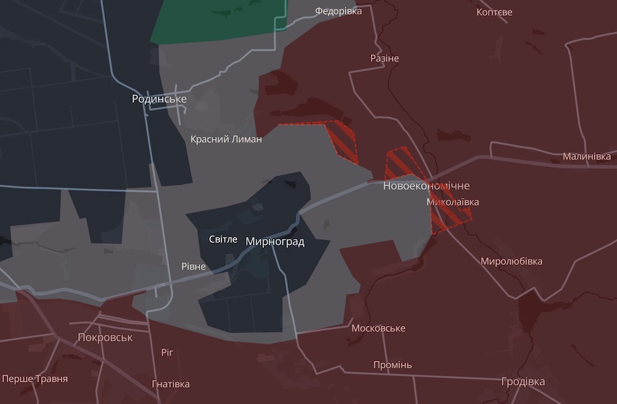 Окупанти просунулися біля п&rsquo;яти населених пунктів на Покровському напрямку. DeepState оновив мапу