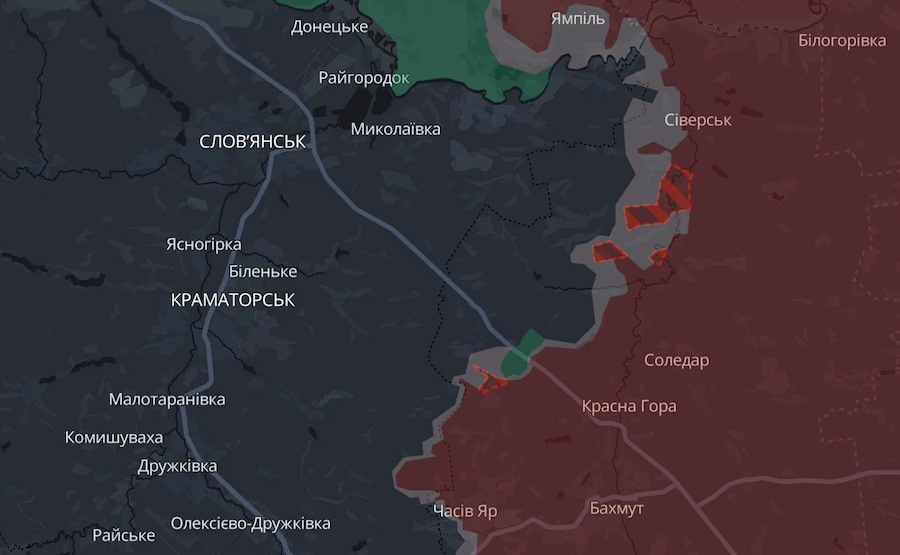 Росіяни просунулися на Слов&rsquo;янському та Краматорському напрямках. У DeepState показали, де саме