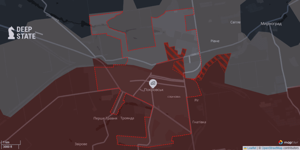 Росіяни просунулись у східній частині Покровська та неподалік Сіверська: оновлена мапа DeepState