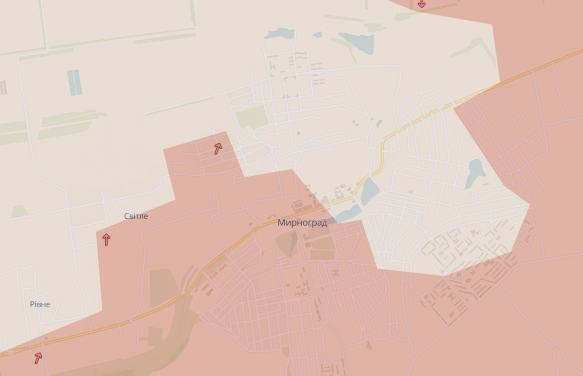 Російські війська намагаються зосередити сили в центральній частині Мирнограда