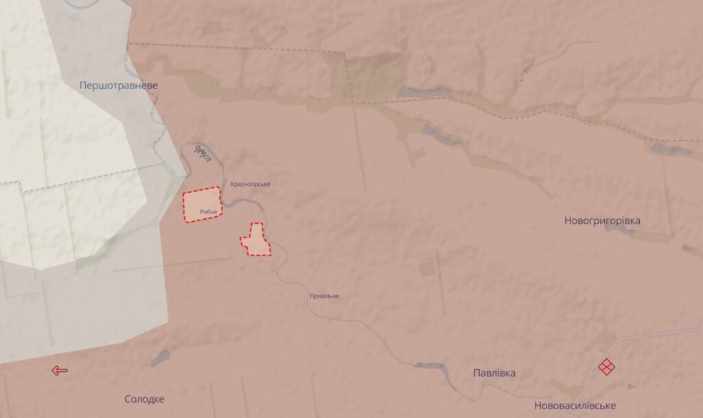 Мапи DeepState фіксують окупацію Рибного та просування військ РФ на Запоріжжі й Донеччині